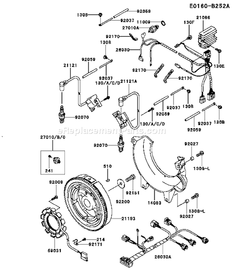 Page E Diagram and Parts List for FD791D CS04 Kawasaki Engine