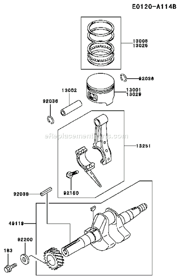 Page J Diagram and Parts List for FE120D AS03 Kawasaki Engine