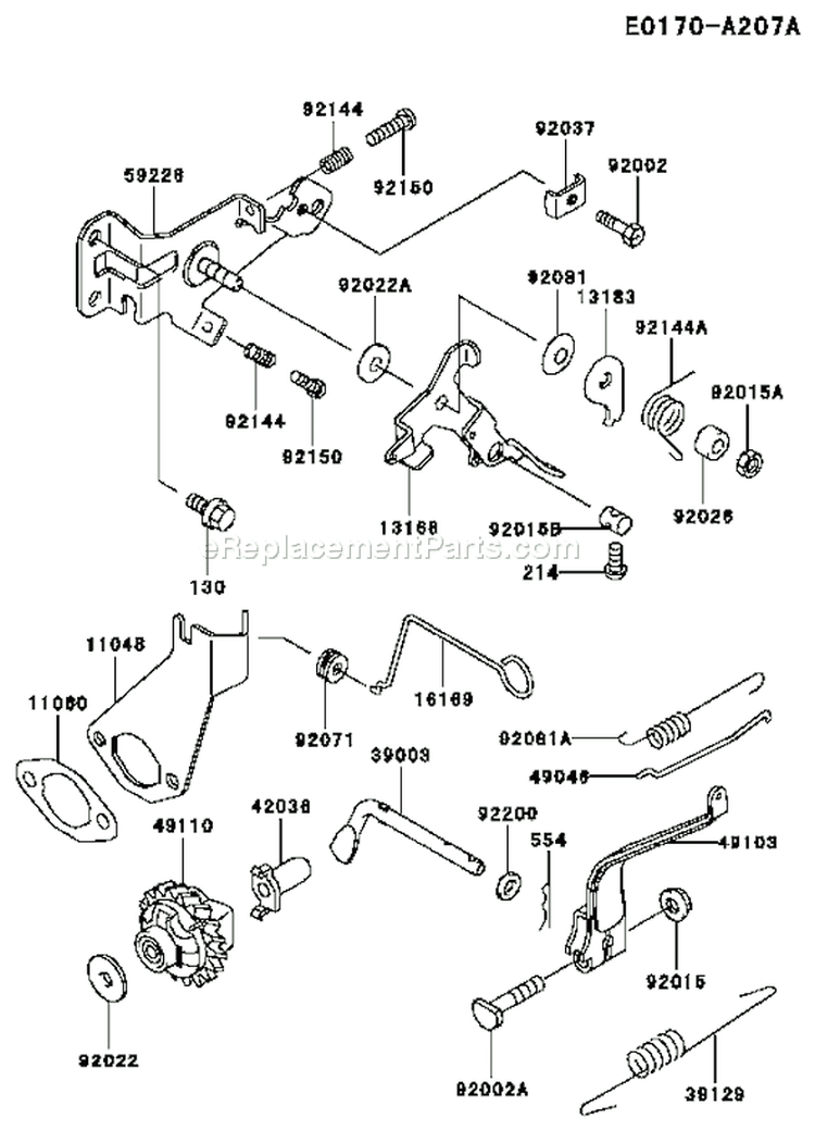 Page C Diagram and Parts List for FE120D AS03 Kawasaki Engine