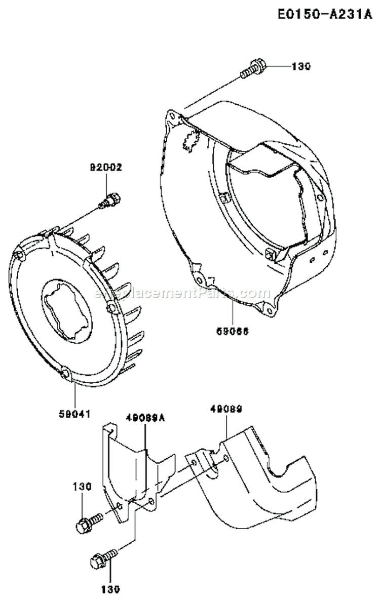 Page D Diagram and Parts List for FE120D AS03 Kawasaki Engine