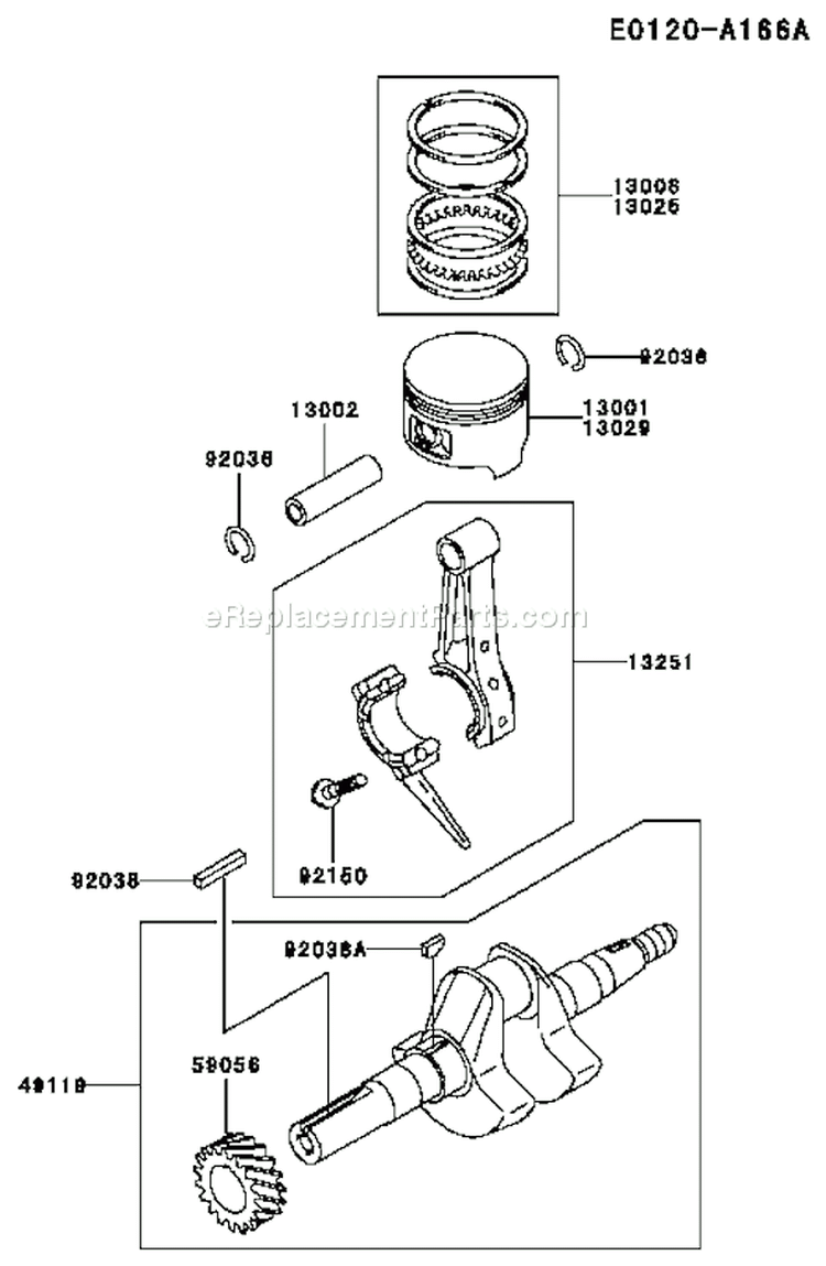 Page J Diagram and Parts List for FE120D AS05 Kawasaki Engine
