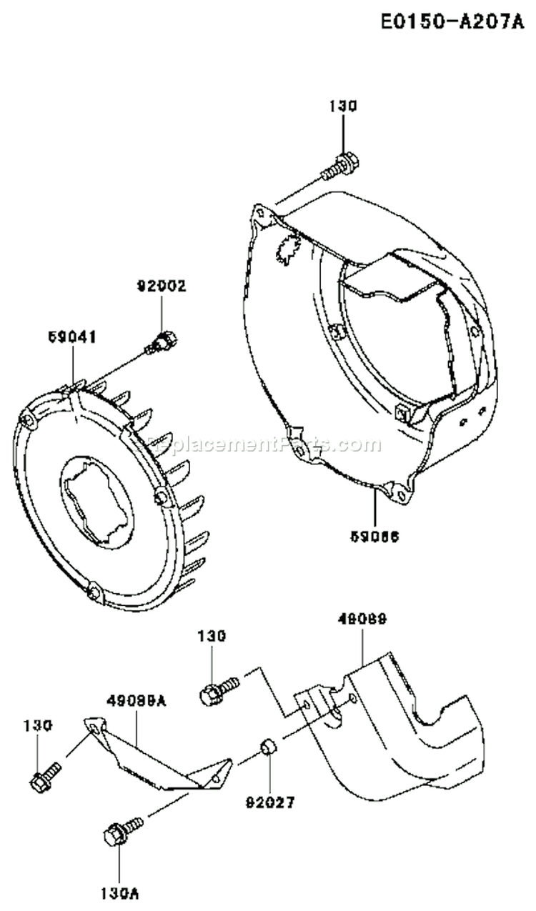 Page D Diagram and Parts List for FE120D AS05 Kawasaki Engine