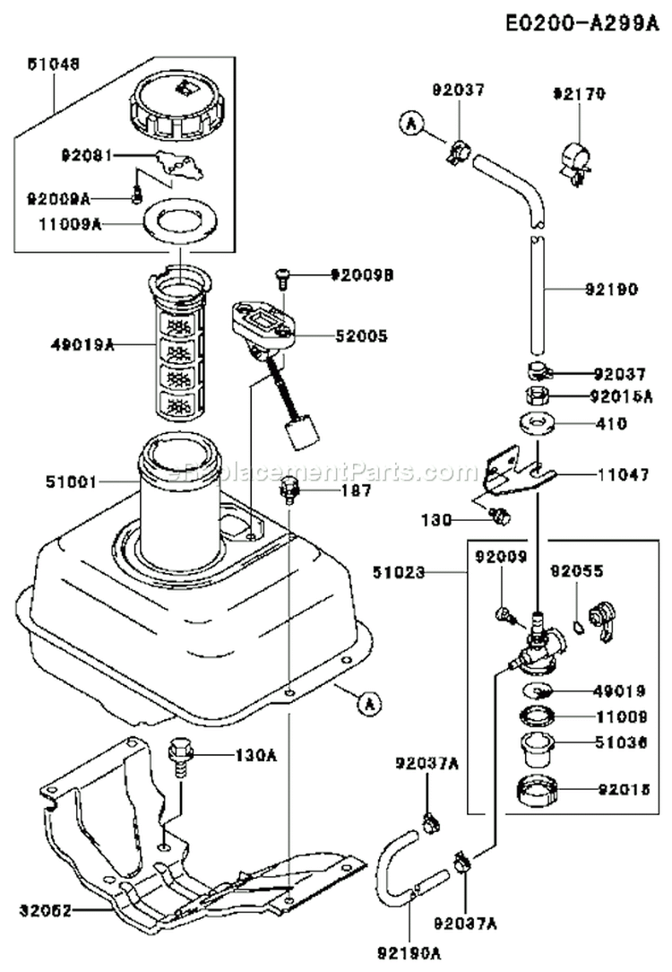 Page G Diagram and Parts List for FE120D AS05 Kawasaki Engine