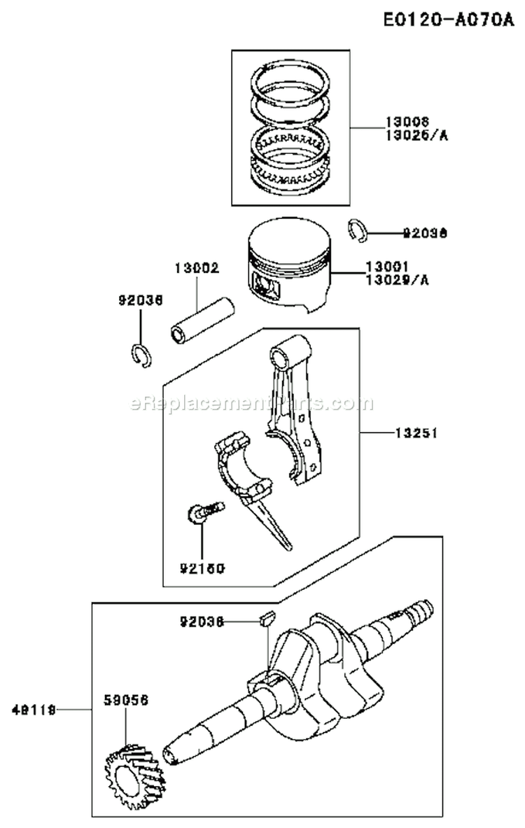 Page J Diagram and Parts List for FE120D BS01 Kawasaki Engine