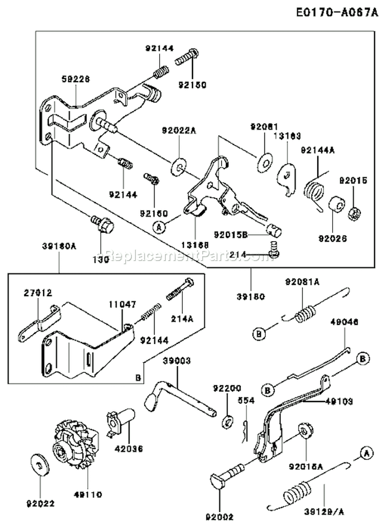 Page C Diagram and Parts List for FE120D BS01 Kawasaki Engine