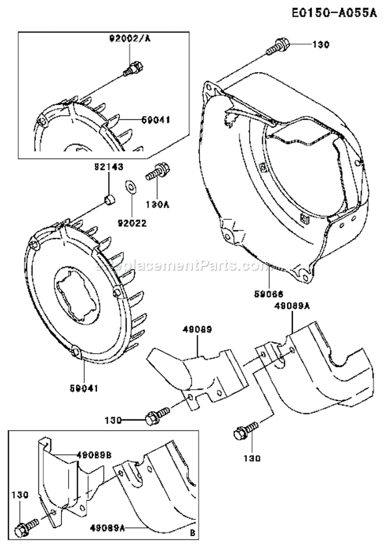 Page D Diagram and Parts List for FE120D BS01 Kawasaki Engine