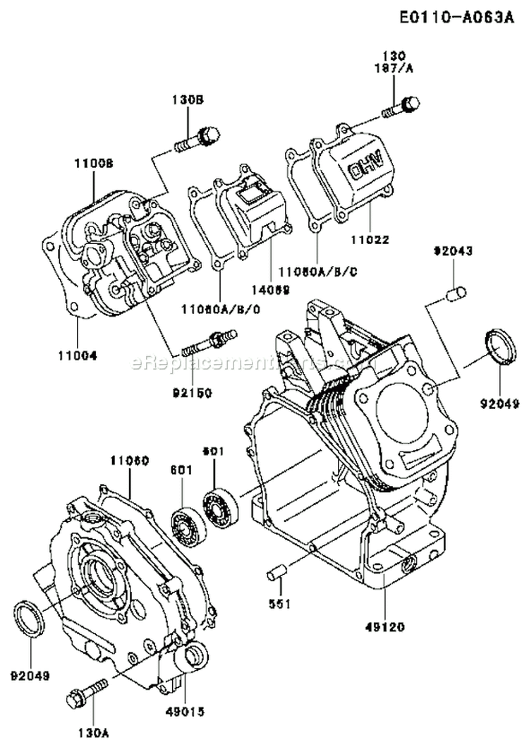 Page E Diagram and Parts List for FE120D BS01 Kawasaki Engine