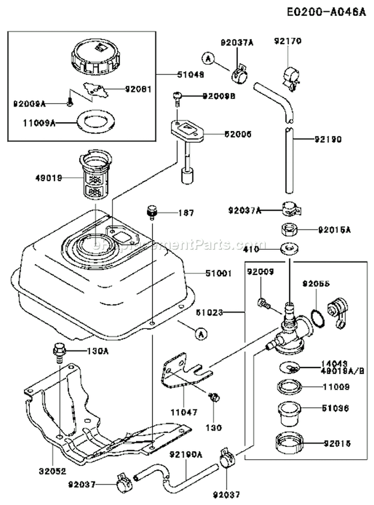 Page G Diagram and Parts List for FE120D BS01 Kawasaki Engine