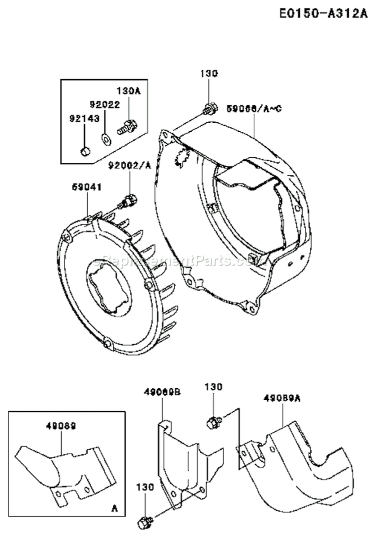 Page D Diagram and Parts List for FE120D BS00 Kawasaki Engine