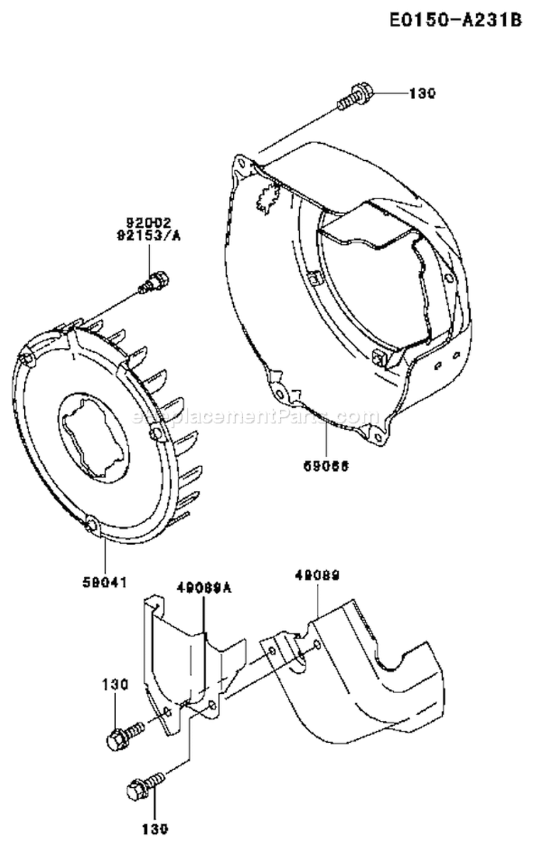 Page D Diagram and Parts List for FE120D DS04 Kawasaki Engine