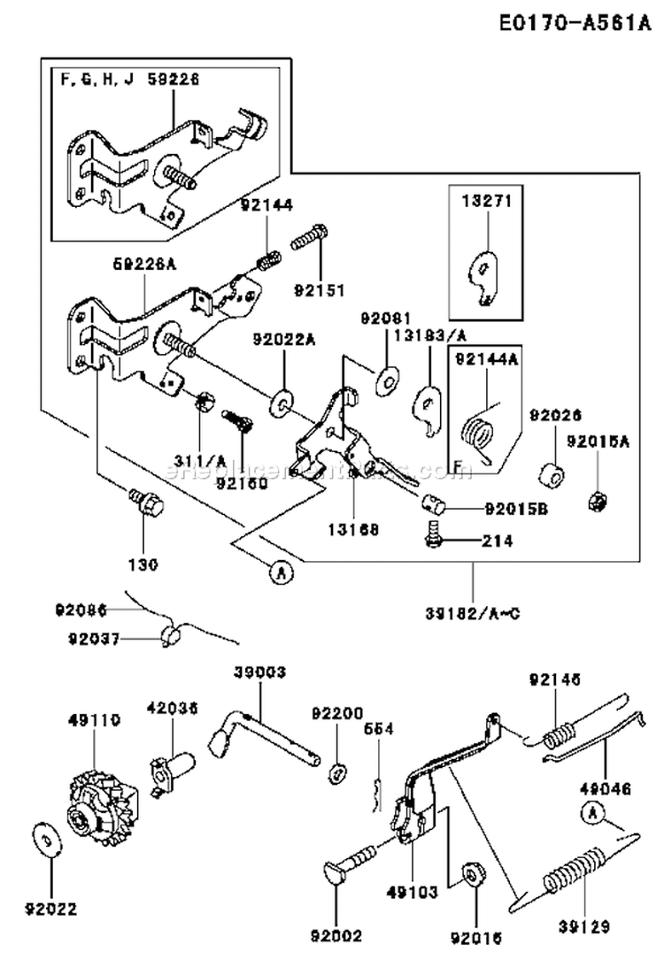 Page C Diagram and Parts List for FE120D HS02 Kawasaki Engine