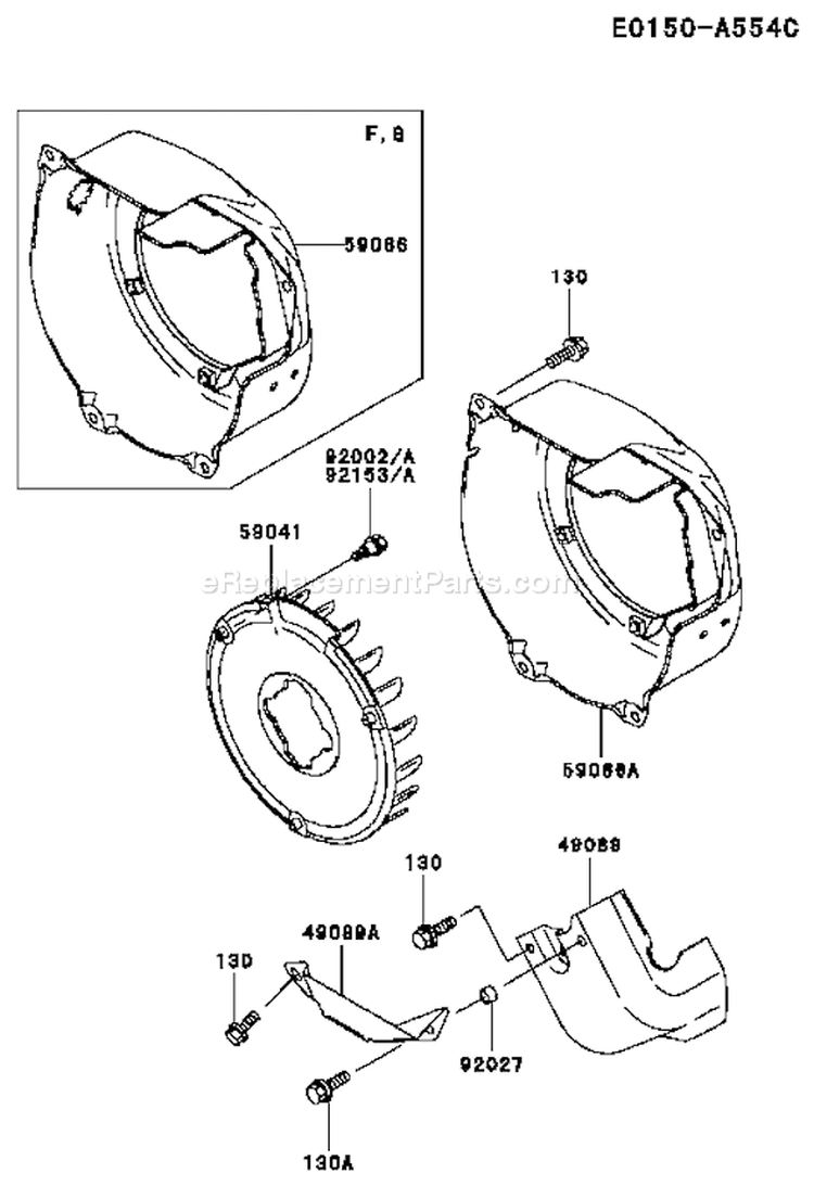 Page D Diagram and Parts List for FE120D HS02 Kawasaki Engine