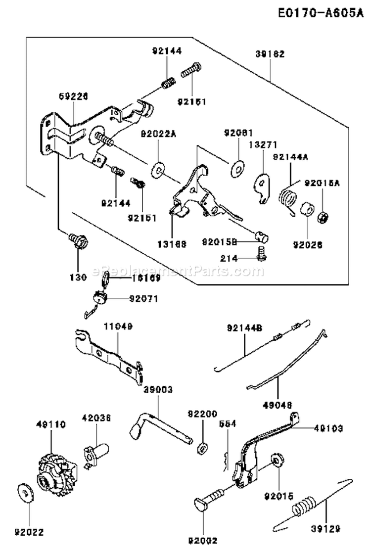 Page C Diagram and Parts List for FE120G AT50 Kawasaki Engine