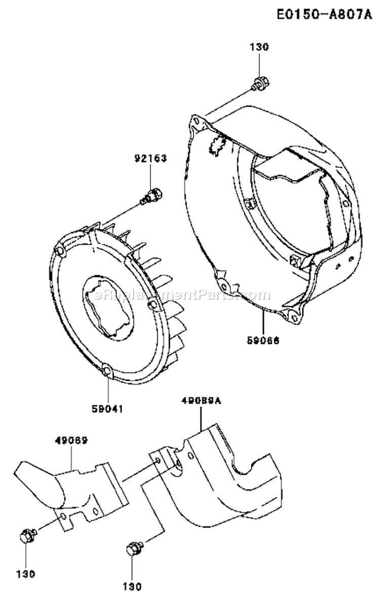 Page D Diagram and Parts List for FE120G AT50 Kawasaki Engine