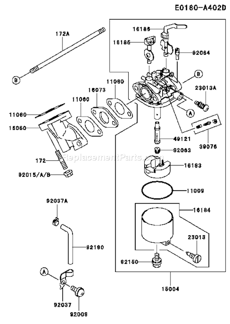 Page B Diagram and Parts List for FE120G BS03 Kawasaki Engine