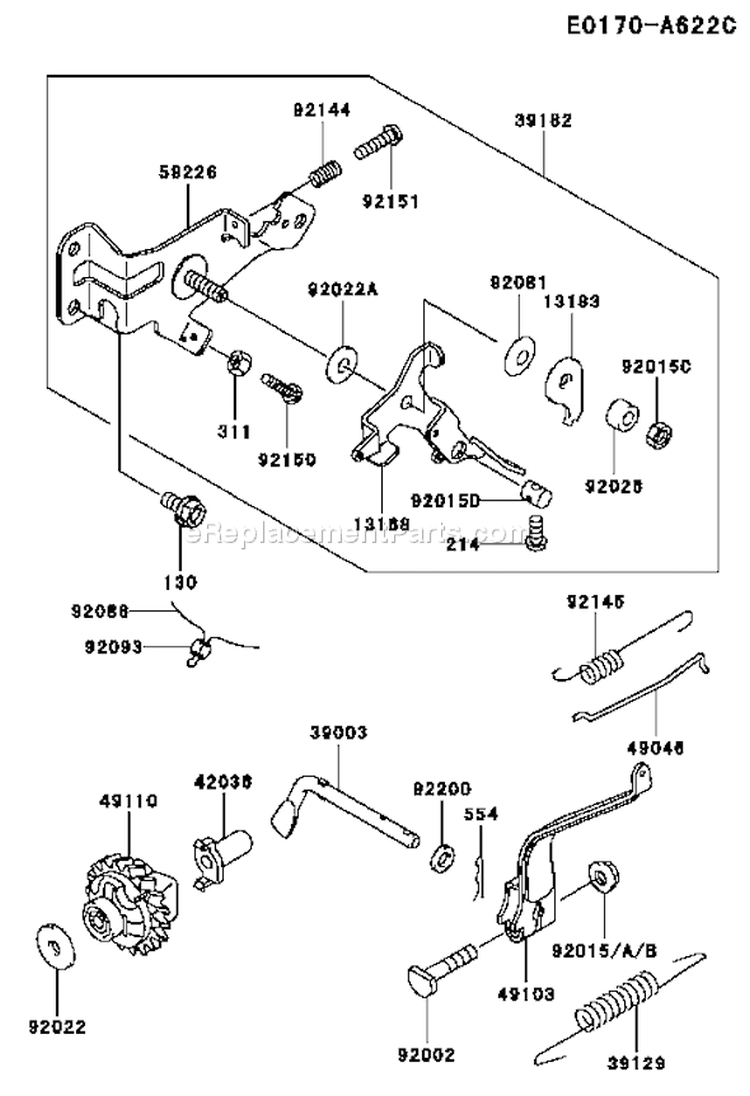 Page C Diagram and Parts List for FE120G BS03 Kawasaki Engine