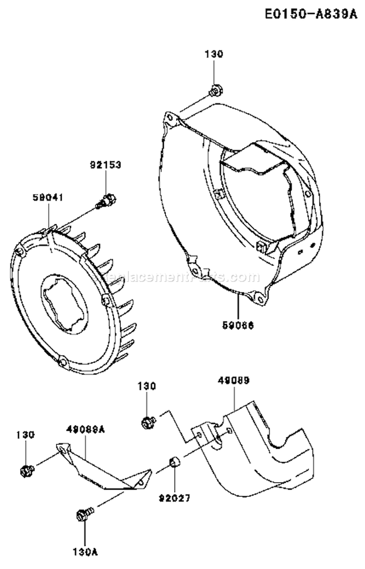 Page D Diagram and Parts List for FE120D AS07 Kawasaki Engine