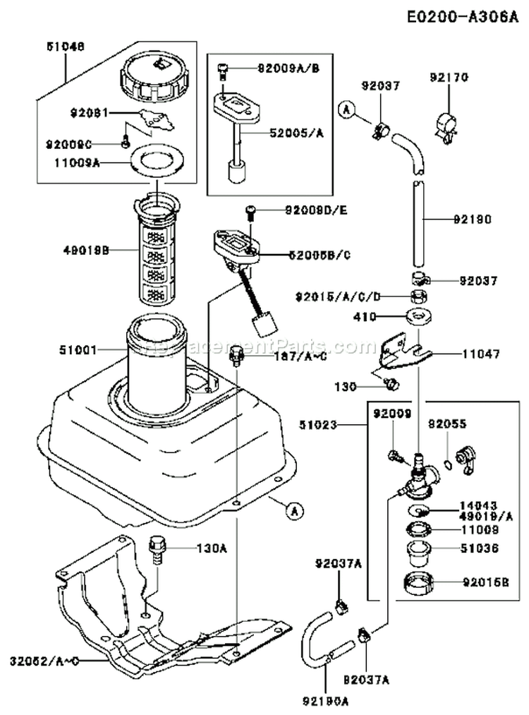 Page G Diagram and Parts List for FE120D AS02 Kawasaki Engine