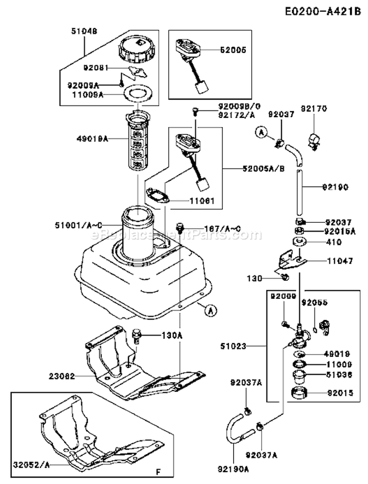 Page G Diagram and Parts List for FE120G FS00 Kawasaki Engine