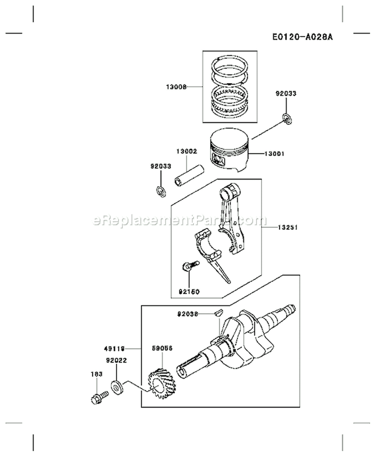 Page J Diagram and Parts List for FE170D AS02 Kawasaki Engine