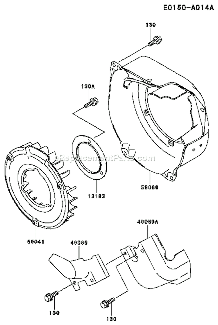 Page D Diagram and Parts List for FE170D AS02 Kawasaki Engine