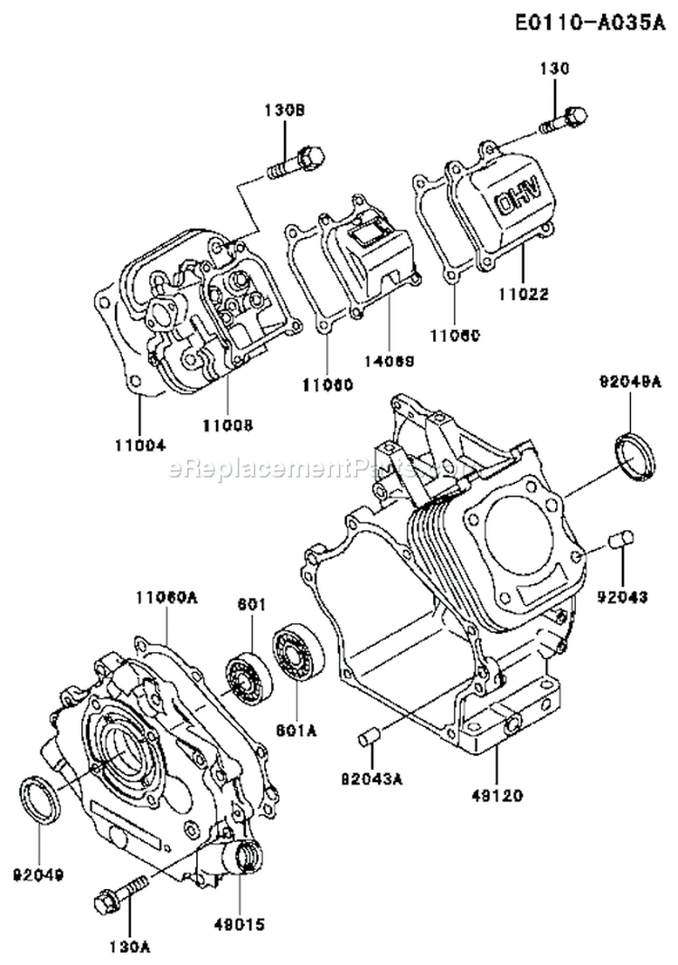 Page E Diagram and Parts List for FE170D AS02 Kawasaki Engine