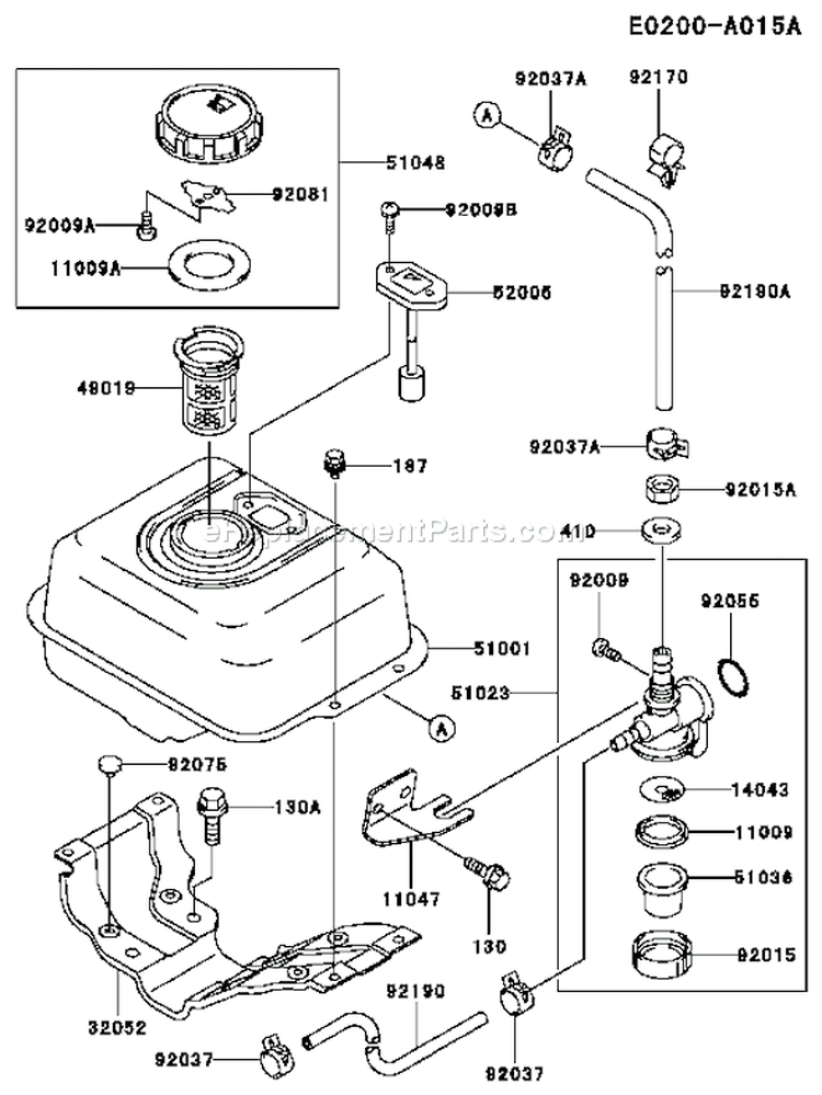 Page G Diagram and Parts List for FE170D AS02 Kawasaki Engine