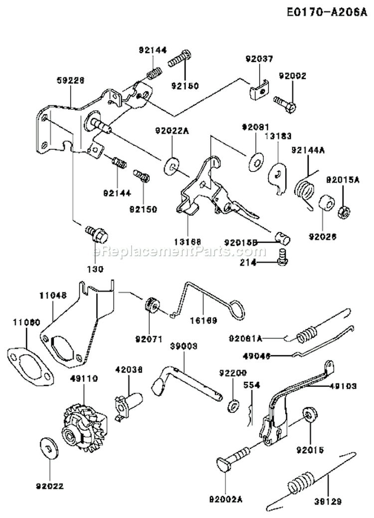 Page C Diagram and Parts List for FE170D AS03 Kawasaki Engine