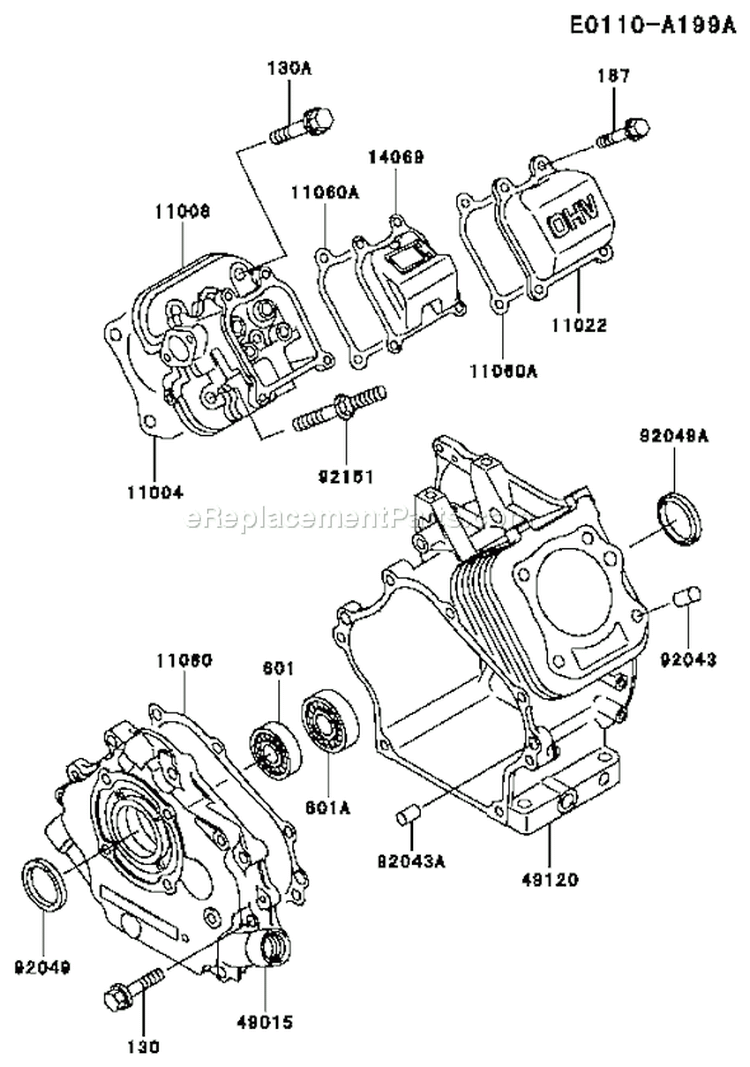 Page E Diagram and Parts List for FE170D AS03 Kawasaki Engine