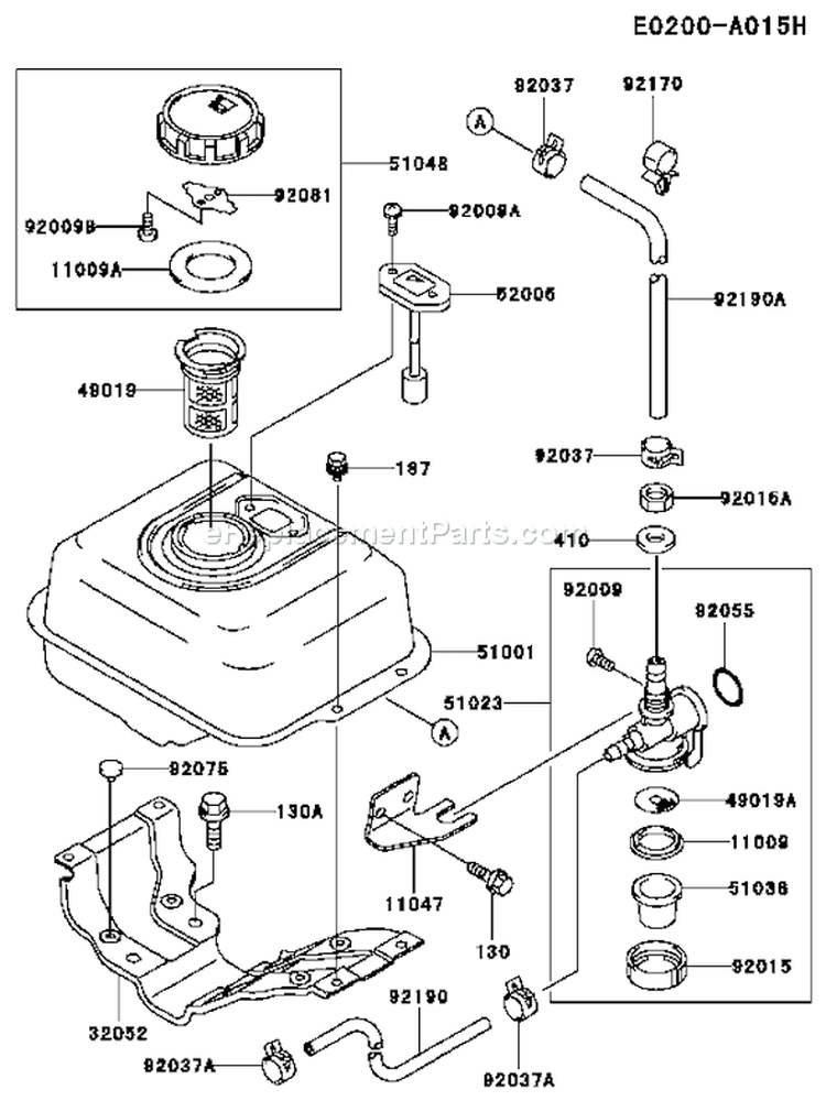 Page G Diagram and Parts List for FE170D AS03 Kawasaki Engine