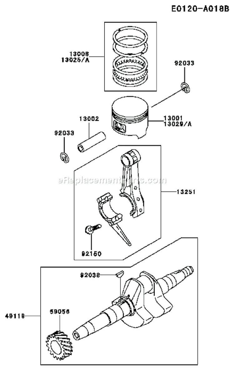 Page J Diagram and Parts List for FE170D AS01 Kawasaki Engine