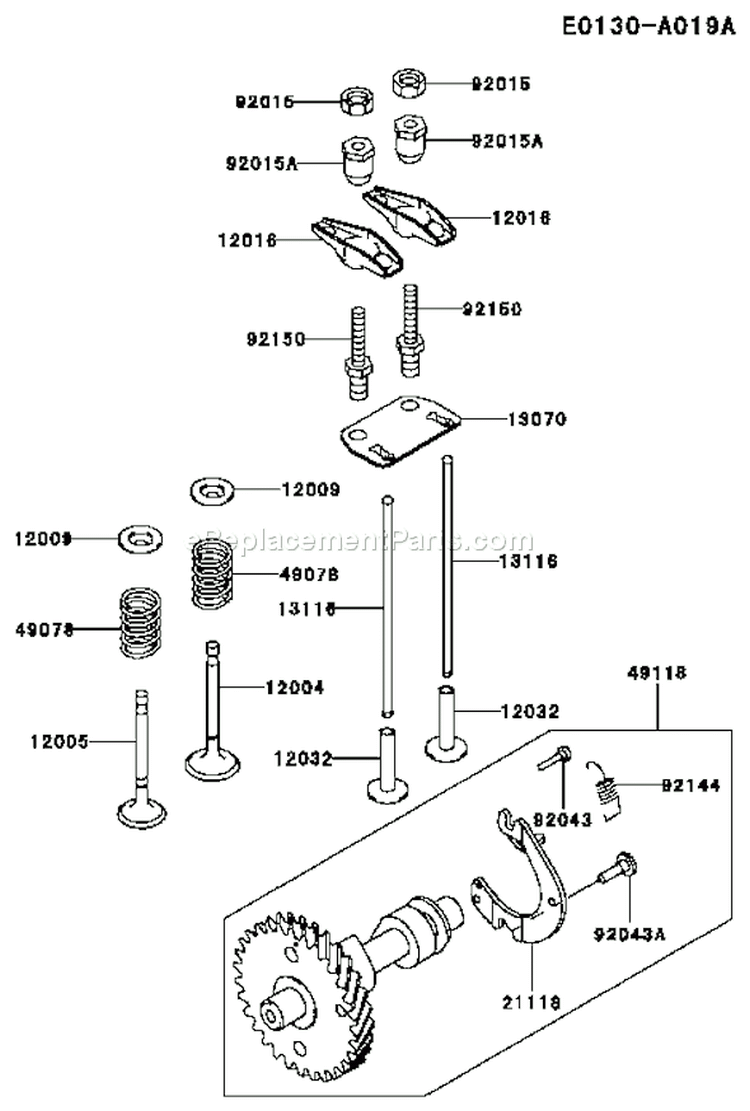 Page L Diagram and Parts List for FE170D AS01 Kawasaki Engine
