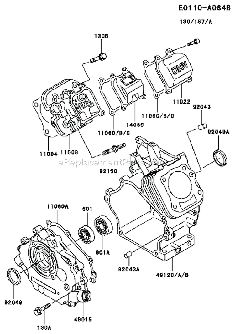 Page E Diagram and Parts List for FE170D AS01 Kawasaki Engine