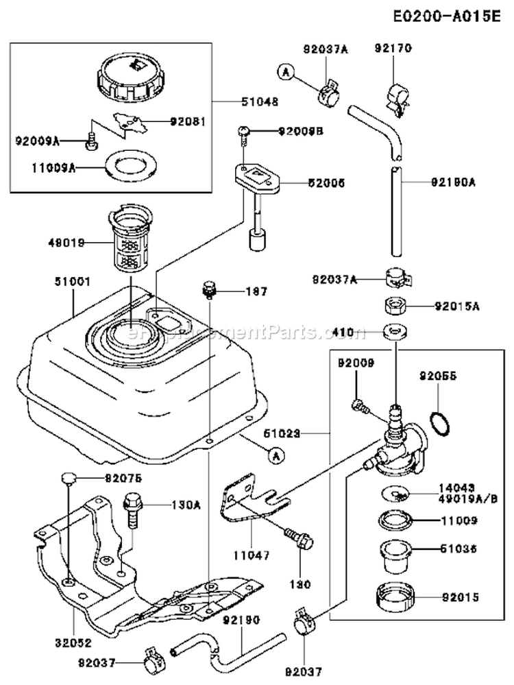 Page G Diagram and Parts List for FE170D AS01 Kawasaki Engine