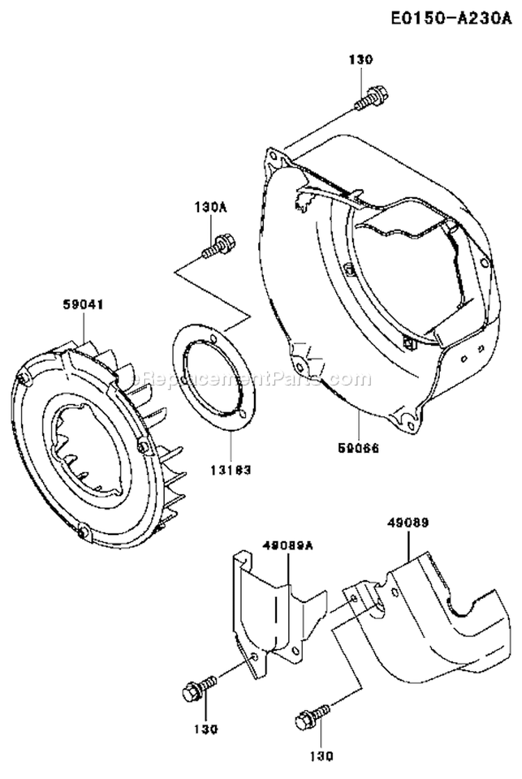 Page D Diagram and Parts List for FE170D CS04 Kawasaki Engine