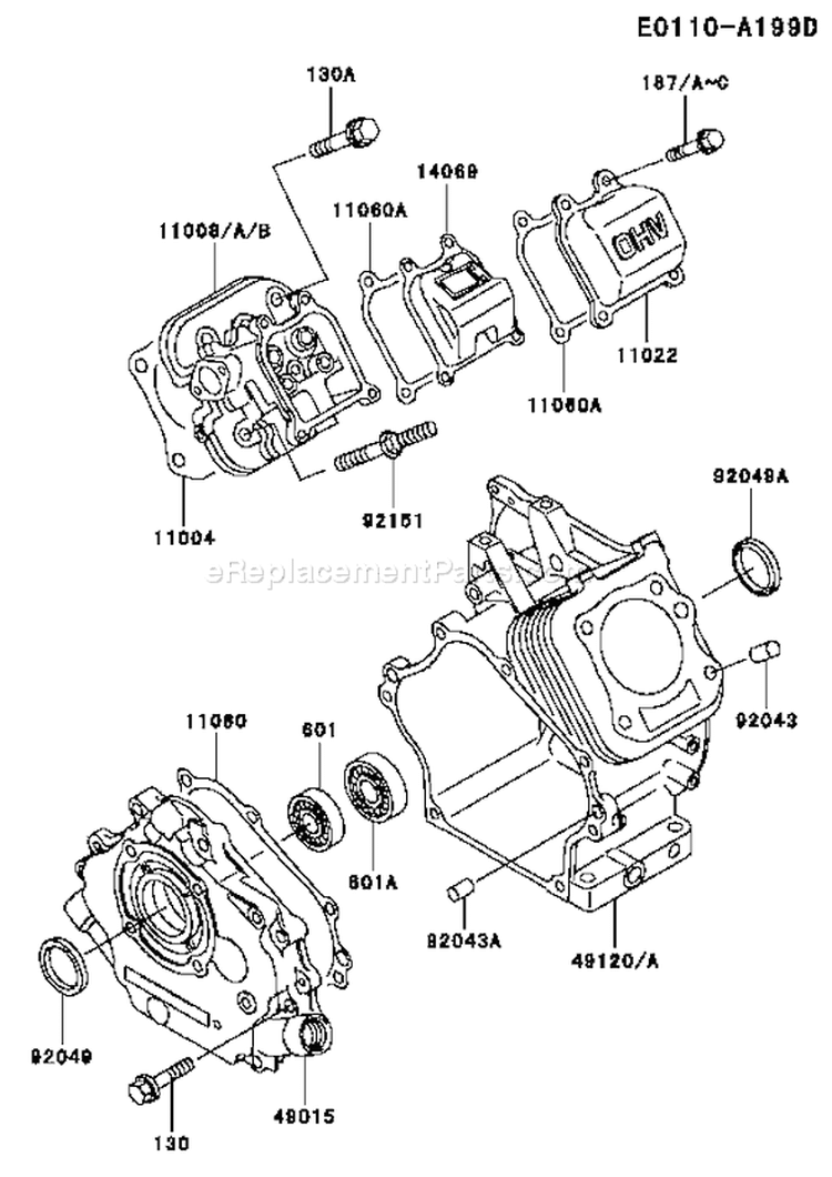 Page E Diagram and Parts List for FE170D CS04 Kawasaki Engine