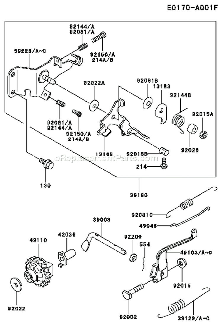 Page C Diagram and Parts List for FE170D DS00 Kawasaki Engine