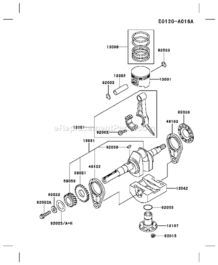 Page J Diagram and Parts List for FE250D AS03 Kawasaki Engine
