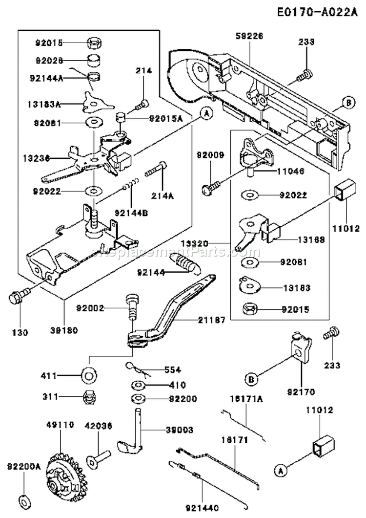 Page C Diagram and Parts List for FE250D AS03 Kawasaki Engine
