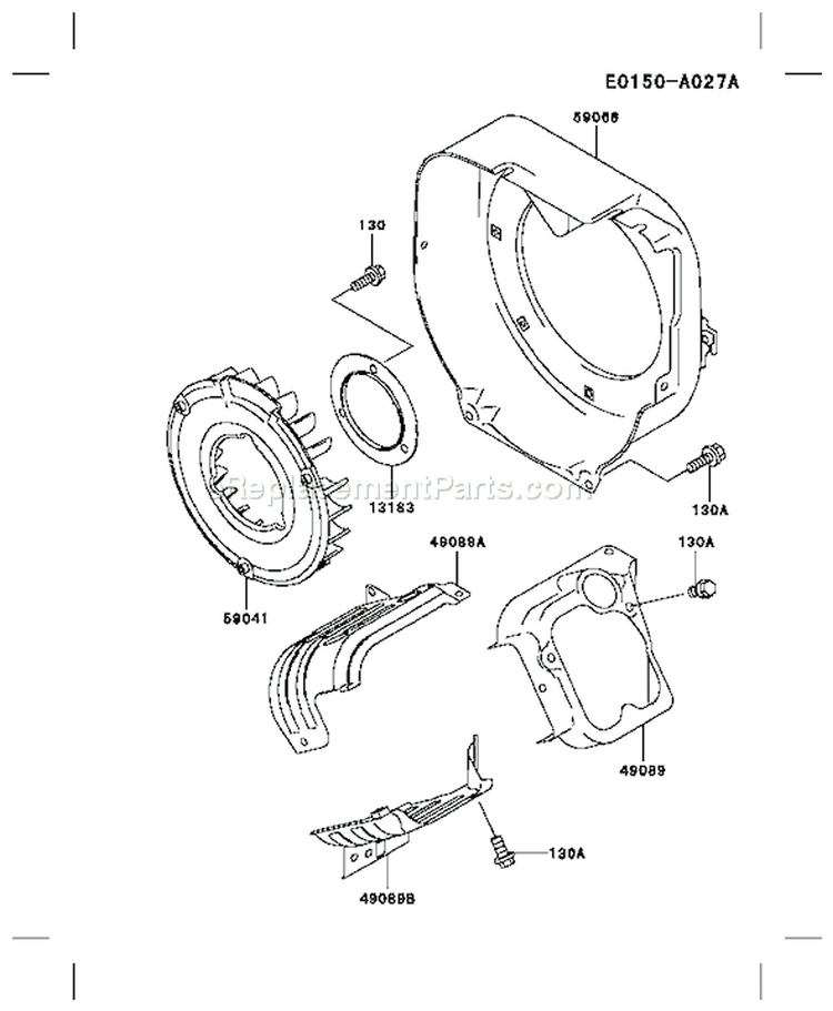 Page D Diagram and Parts List for FE250D AS04 Kawasaki Engine