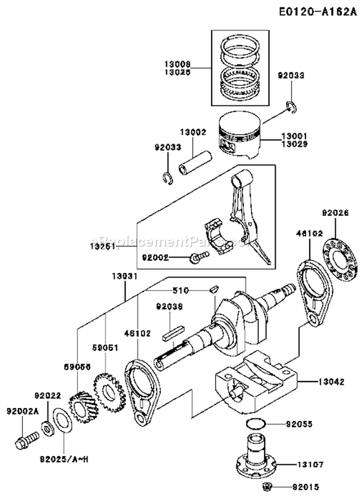Page J Diagram and Parts List for FE250D AS07 Kawasaki Engine