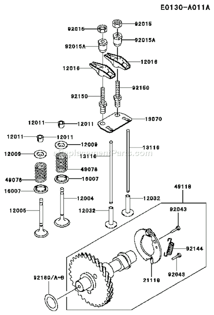 Page L Diagram and Parts List for FE250D AS04 Kawasaki Engine