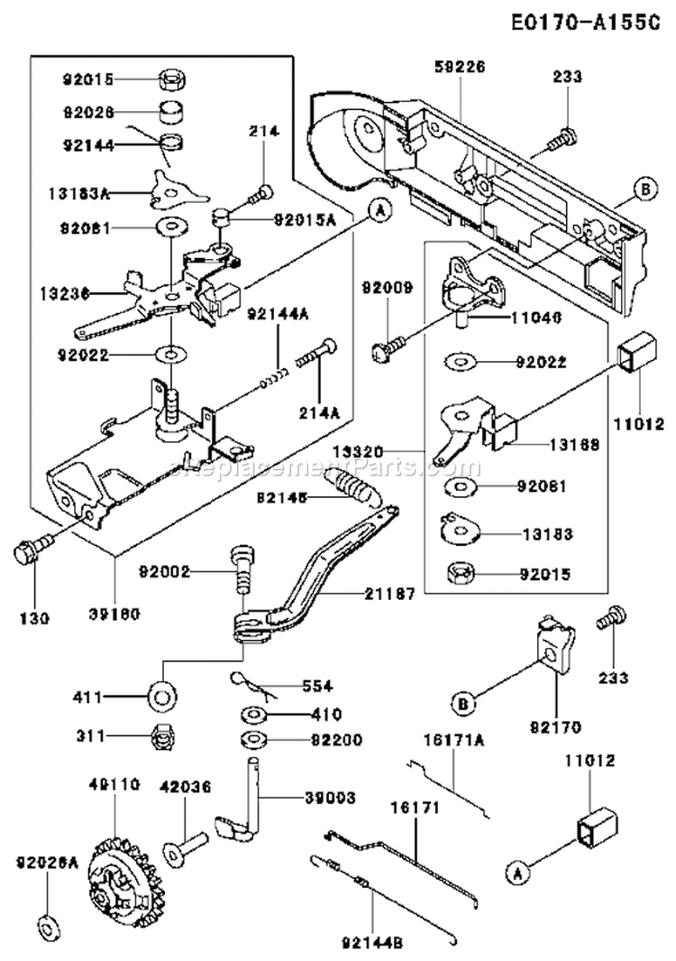 Page C Diagram and Parts List for FE250D AS07 Kawasaki Engine
