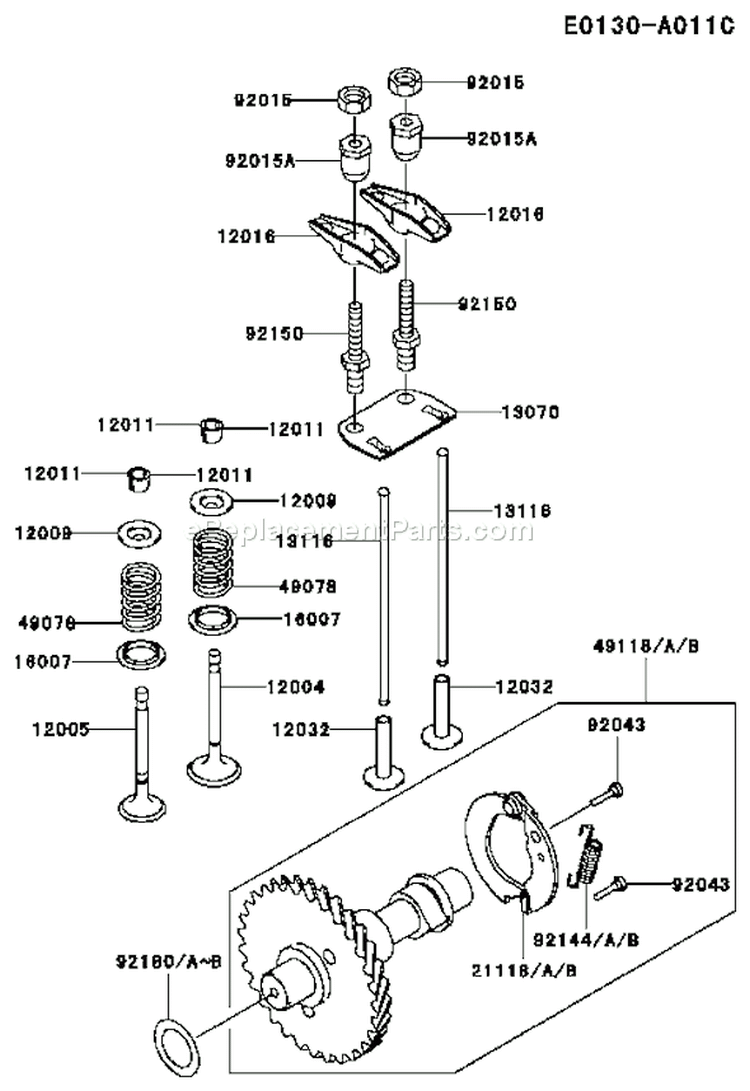 Page L Diagram and Parts List for FE250D BS00 Kawasaki Engine