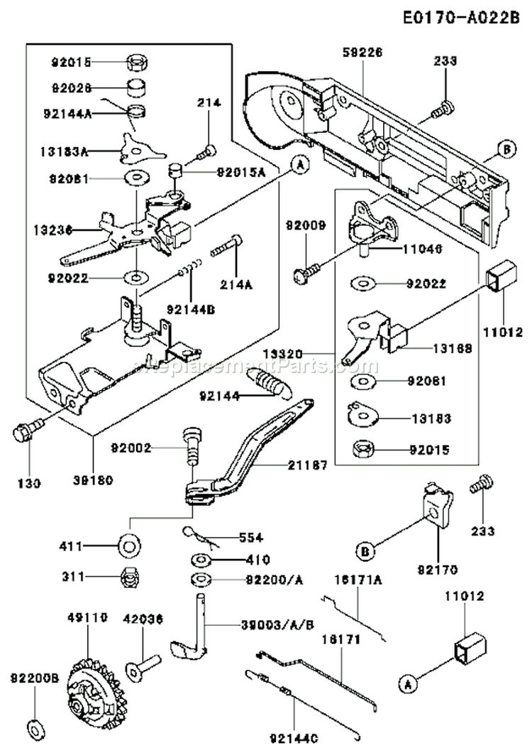 Page C Diagram and Parts List for FE250D BS00 Kawasaki Engine