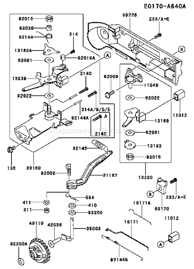 Page C Diagram and Parts List for FE250D CS09 Kawasaki Engine