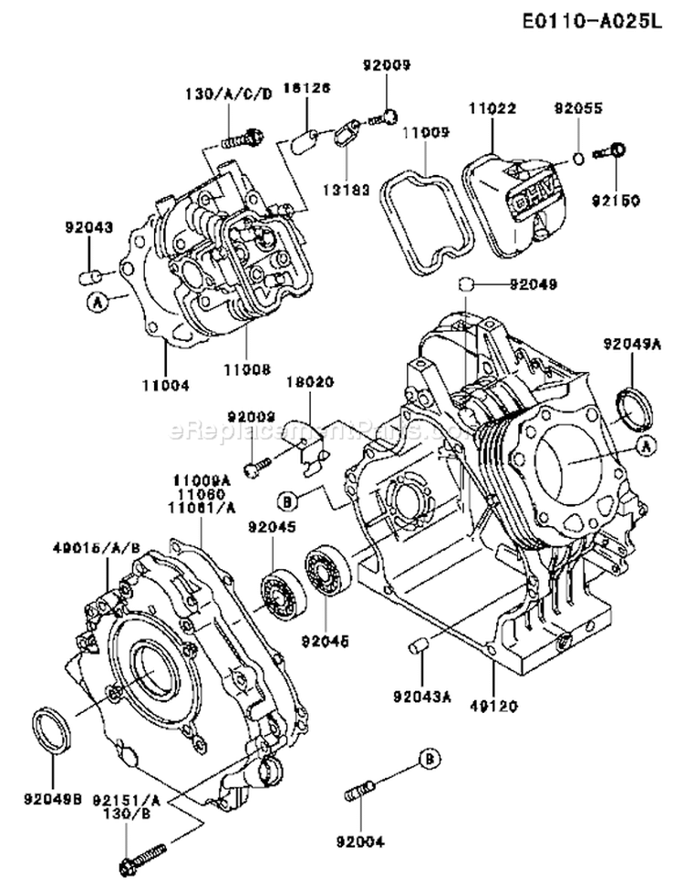 Page E Diagram and Parts List for FE250D CS09 Kawasaki Engine