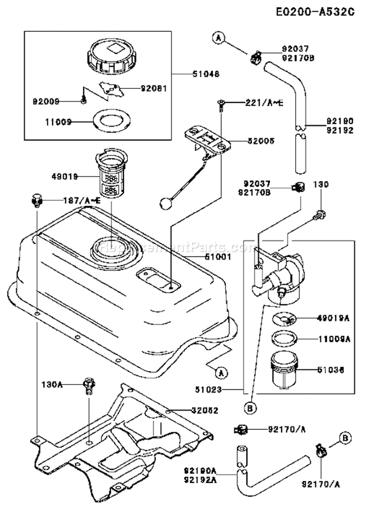 Page G Diagram and Parts List for FE250D CS09 Kawasaki Engine