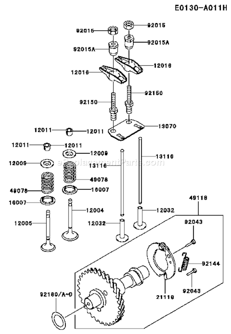 Page L Diagram and Parts List for FE250D BS05 Kawasaki Engine