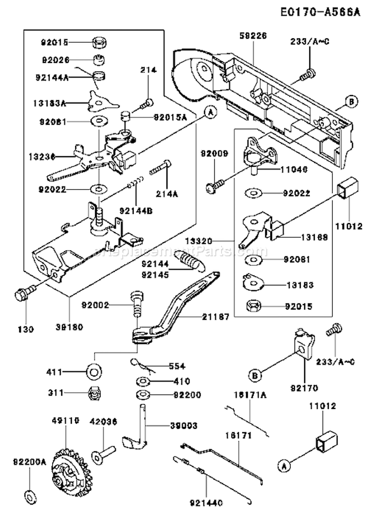 Page C Diagram and Parts List for FE250D BS05 Kawasaki Engine